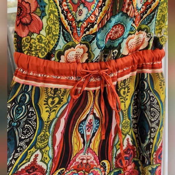 Desigual Green Aztec Print Sleeveless‎ Wide Leg Jumpsuit - Picture 10 of 11